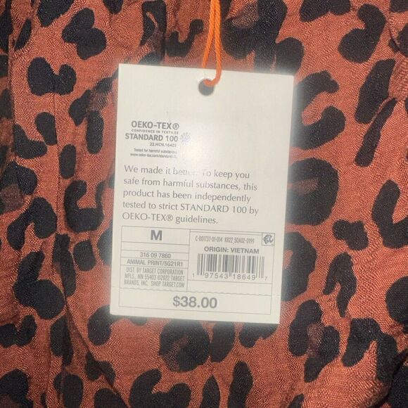 Women's Long Sleeve Smocked A-Line Dress - Knox Rose Leopard Print Medium. Y - Picture 6 of 6